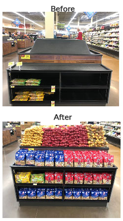 before after product display clean